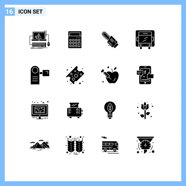 Set Icone Moderne Simboli Segni Dispositivi Camion Ufficio Camion Cordless — Vettoriale Stock