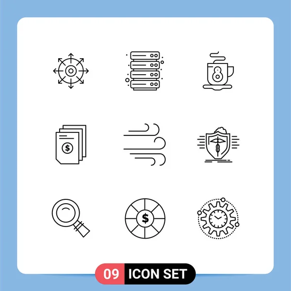 Ensemble Contours Vectoriels Sur Grille Pour Vent Direction Thé Document — Image vectorielle