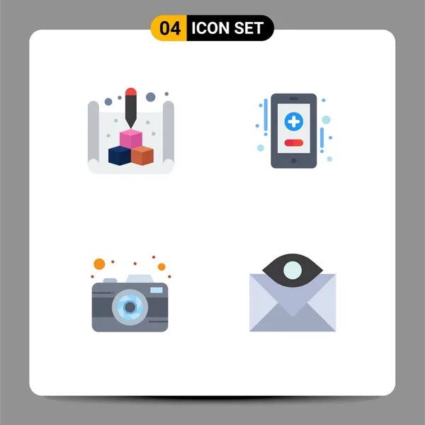 Universal Flat Icons Set Für Web Und Mobile Anwendungen Blau — Stockvektor