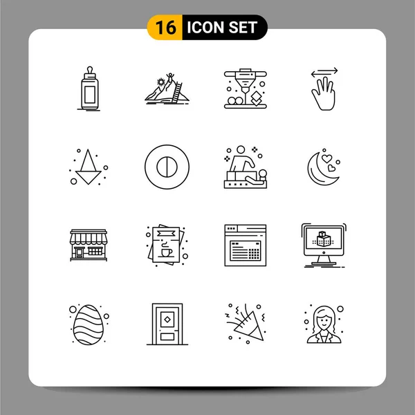 Set Modern Icons Symbols Signs Right Leader Hand Cursor Laser — Stock Vector