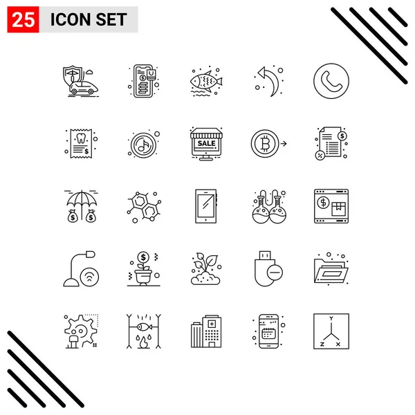 25创意图标手机 左箭头 超级市场可编辑向量设计元素的现代符号和符号 — 图库矢量图片