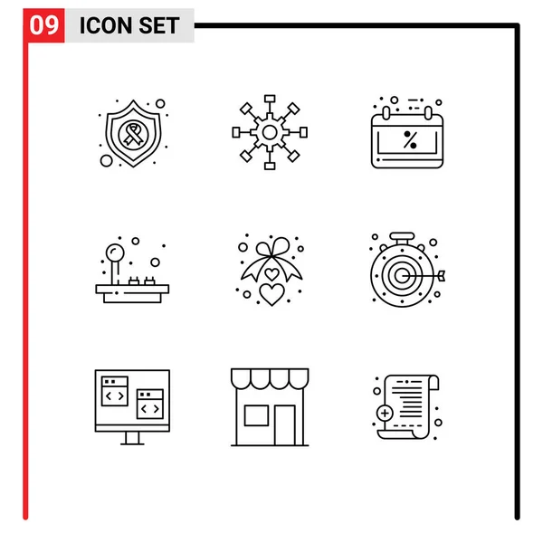 Universal Icon Symbols Grupo Esbozos Modernos Corazón Juego Trabajo Equipo — Vector de stock