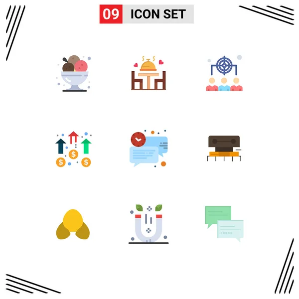 Set Modern Icons Sysymbols Signs Mission Growth Plate Business Management — Vector de stock