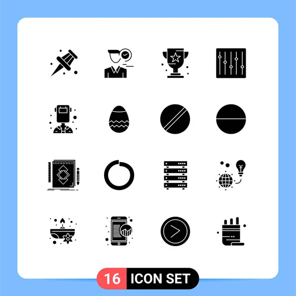 Conjunto Icones Modernos Símbolos Sinais Para Avatar Prêmio Dispositivos Esporte — Vetor de Stock