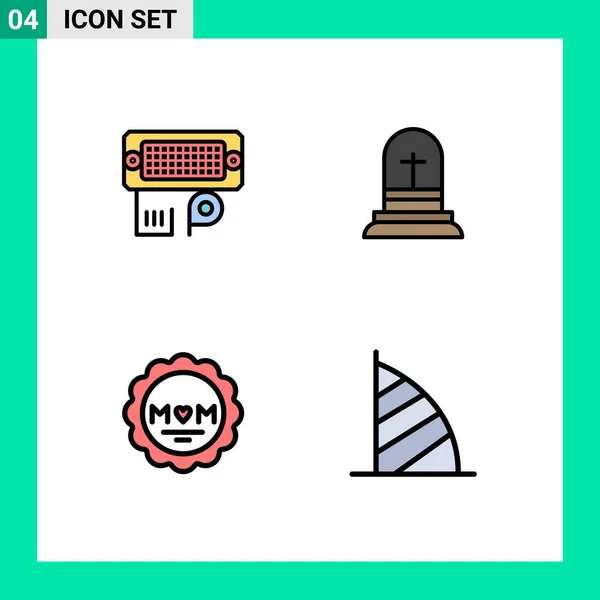 Universal Icon Symbols Group Modern Filledline Flat Colors Adapter Love — Vetor de Stock