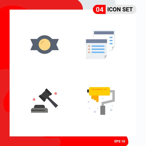 Pictogram Set Simple Flat Icons Bonbon Law Note Plan Vote — 스톡 벡터