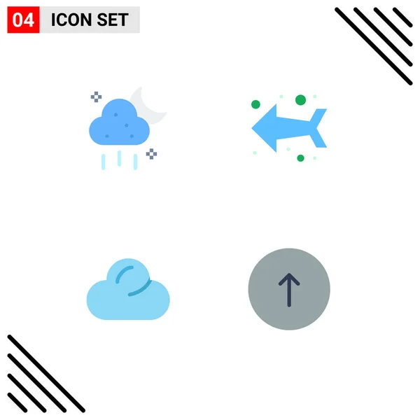 Signos Iconos Planos Universales Símbolos Nube Nublado Tiempo Dirección Navegador — Vector de stock