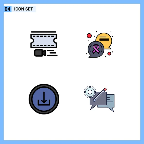 Universal Icon Symbols Group Modern Filledline Flat Colors Animation Basic — 스톡 벡터