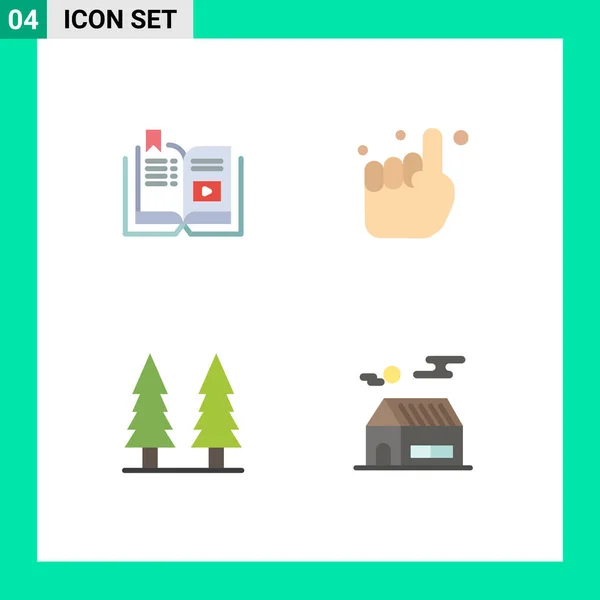 Set Modern Icons Sysymbols Signs Book Entertainment Education Pray Park — Vector de stock