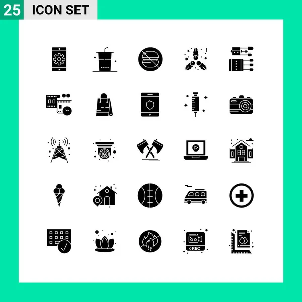 Stock Vector Icon Pack Líneas Signos Símbolos Para Medicina Acupuntura — Vector de stock