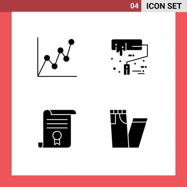 Conjunto Icones Modernos Símbolos Sinais Para Atm Diploma Pincel Tinta — Vetor de Stock