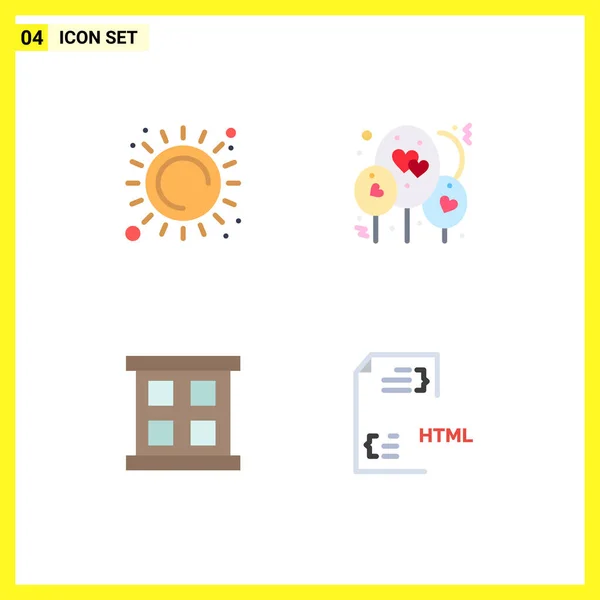 Pack Modern Flat Icons Signs Symbols Web Print Media Summer — Stock Vector