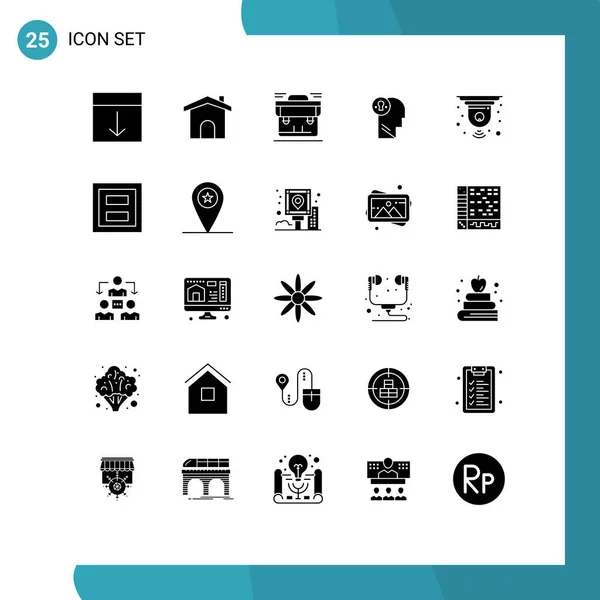 Universal Icon Symbols Group Modern Solid Glyphs Mind Head House — Stock Vector