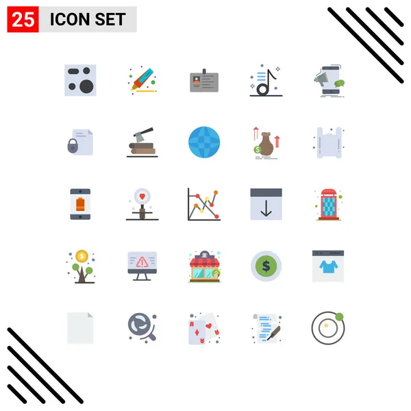 Conjunto Icones Modernos Símbolos Sinais Para Musical Áudio Cartão Passe — Vetor de Stock