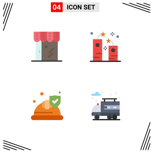 Flat Icon Concept Websites Mobile Apps Business Party Shop Fireracker — стоковый вектор