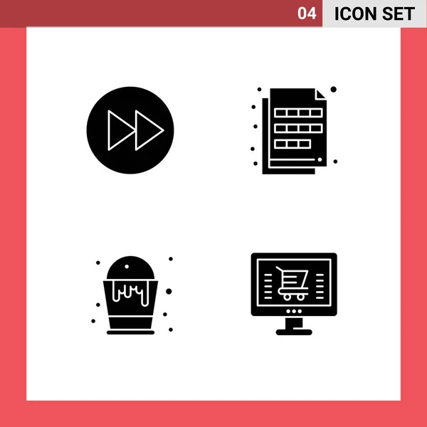 2014 Mobile Interface Solid Glyph Set Pictograms Arrow Swatch Arrows — 스톡 벡터