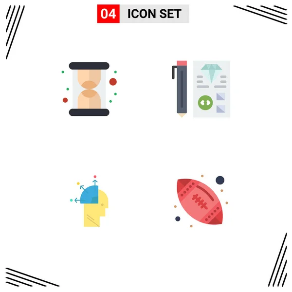 Flat Icon Pack Universal Symbols Hourglass Man Coding Planning Art — Διανυσματικό Αρχείο