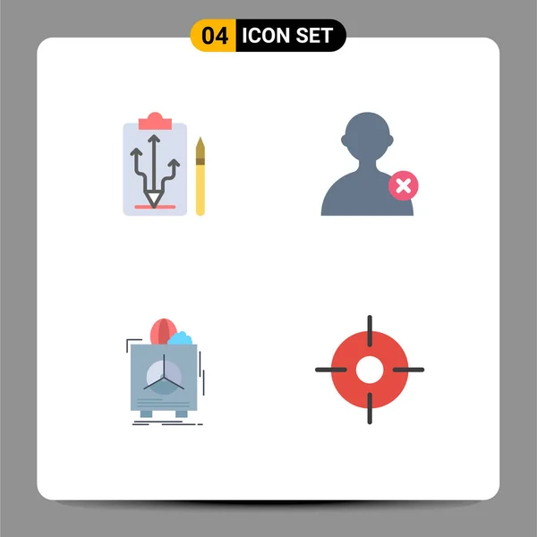 现代标志的用户界面平面图标包和头 保修向量设计元素的符号 — 图库矢量图片