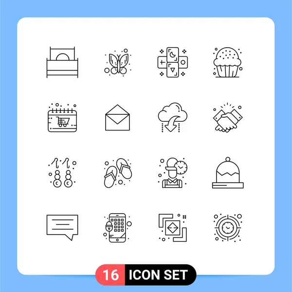 Creative Icons Modern Signs Sysymbols Calendar Food Astrology Dessert Candy — Vector de stock