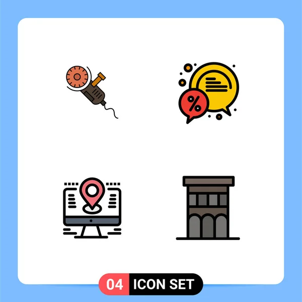 전형적 Vector Filledline Flat Colors Editable Symbols Saw Sale Tool — 스톡 벡터