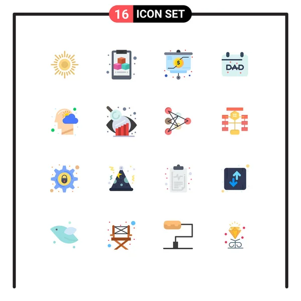 Conjunto Iconos Interfaz Usuario Moderna Símbolos Signos Para Mente Cabeza — Vector de stock