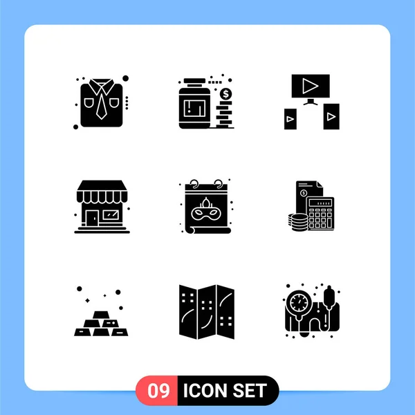 Interface Utilisateur Glyphe Solide Pack Signes Symboles Modernes Investissement Masque — Image vectorielle