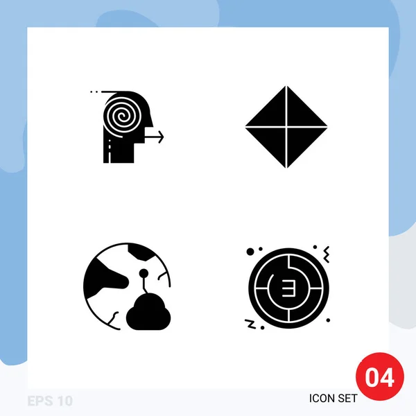 Conjunto Icones Modernos Símbolos Sinais Para Soluções Foco Nuvem Foco —  Vetores de Stock
