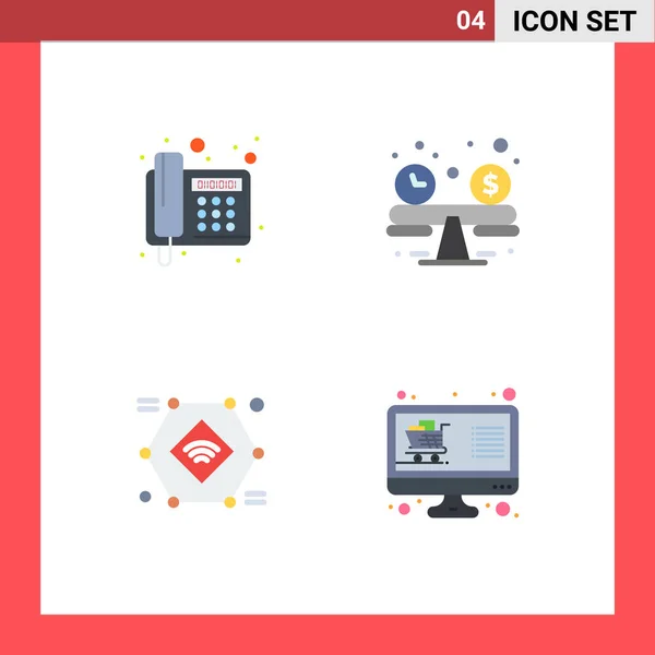 User Interface Flat Icon Pack Modern Signs Sysymbols Fax Record — Vector de stock