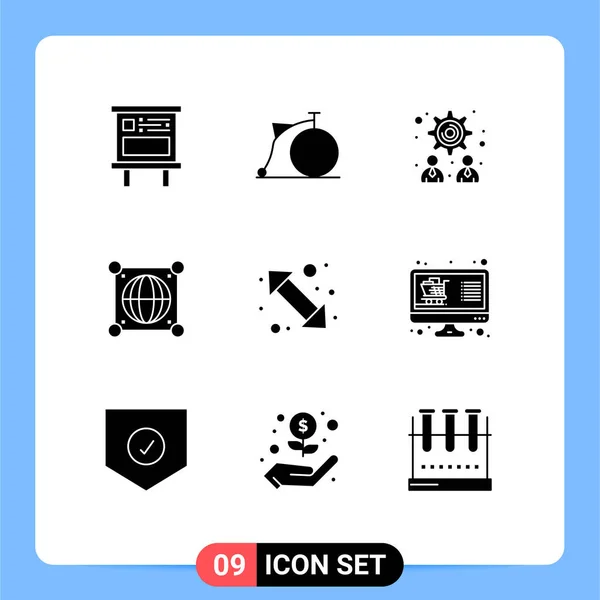 User Interface Solid Glyph Pack Modern Signs Symbols Scince Wheel — Stockový vektor