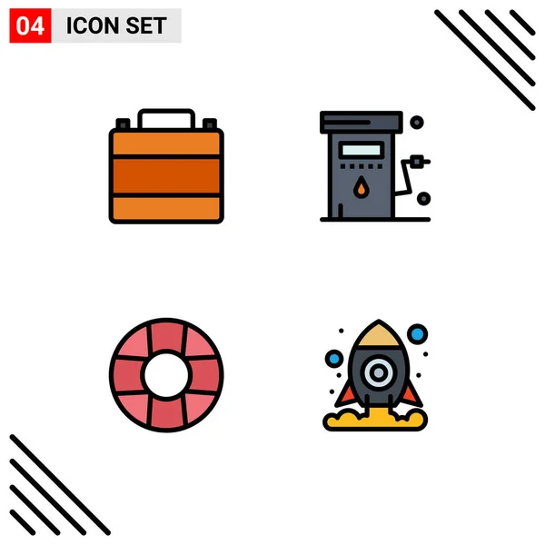 Conjunto Icones Modernos Símbolos Sinais Para Acessórios Estação Loja Roupas — Vetor de Stock