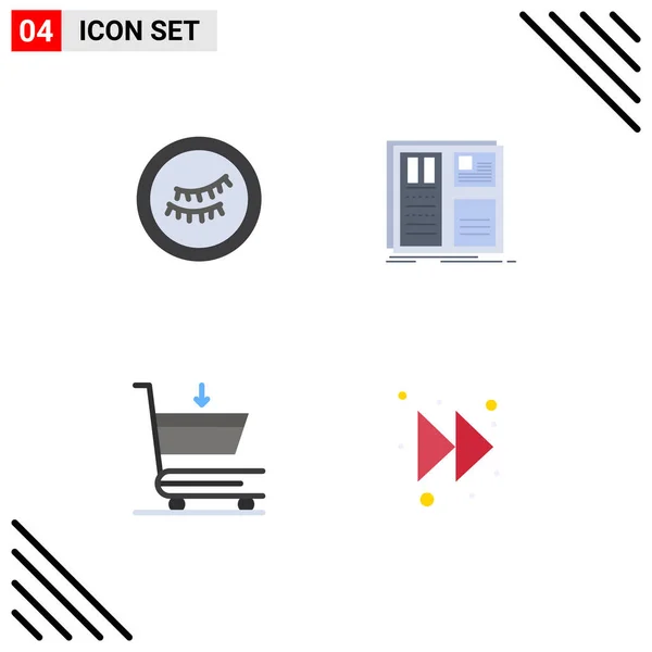 Set Modern Icons Symbols Signs Eye Shopping Grid Forward Editable — Stock Vector