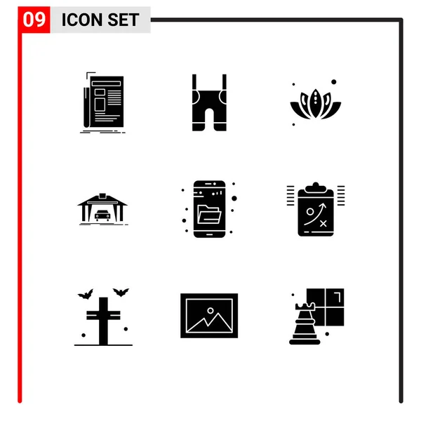 Universal Icon Symbols Gruppo Moderni Glifi Solidi Costruzione Costruzione Pantaloni — Vettoriale Stock