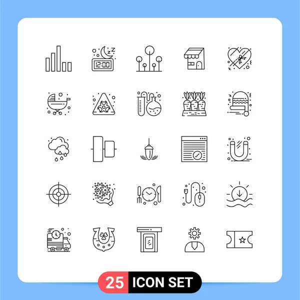Icône Vectorielle Stock Paquet Signes Symboles Ligne Pour Présent Magasin — Image vectorielle