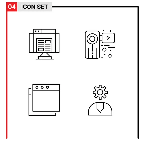 Universal Icon Symbols Group Modern Filledline Flat Colors Application Apps —  Vetores de Stock