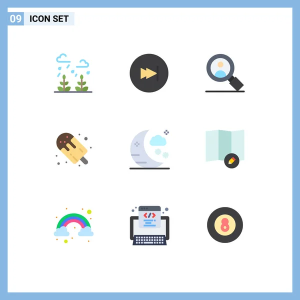 아이콘 디저트 Editable Vector Design Elements — 스톡 벡터