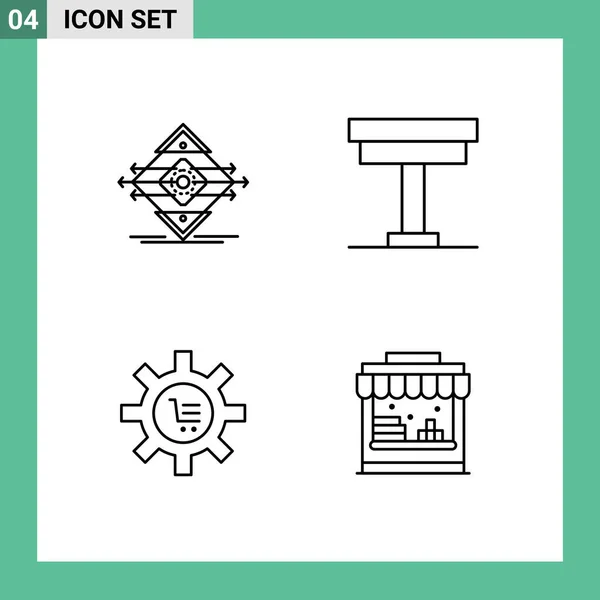Группа Знаков Символов Плоского Цвета Трафика Таблицы Вывески Стола Конфигурации — стоковый вектор
