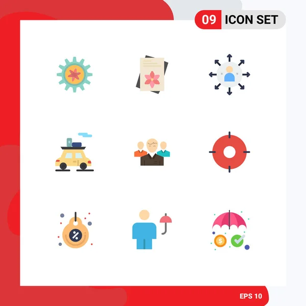 Universal Icon Symbols Grupo Modernos Colores Planos Equipo Transporte Habilidades — Vector de stock