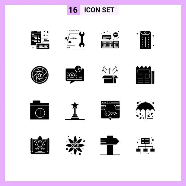 Stock Vector Icon Pack Line Signs Symbols Film Office Chat — Stock Vector