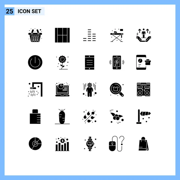 Creative Icons Modern Jelek Szimbólumok Ember Felhasználó Zene Asztal Élő — Stock Vector