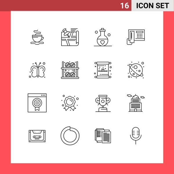 Set Modern Icons Símbolos Sinais Para Hardware Telefone Mapa Telephoe —  Vetores de Stock