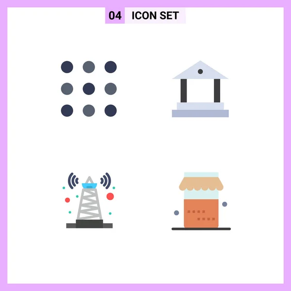 Interface Usuário Flat Icon Pack Modern Signs Symbols Call Satellite —  Vetores de Stock
