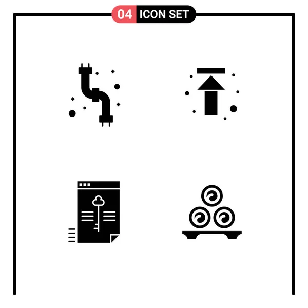 Piktogramm Set Mit Einfachen Festen Glyphen Aus Mechanischen Sicheren Sanitären — Stockvektor