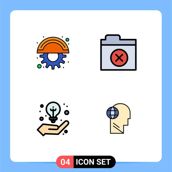 Interface Utilisateur Filledline Flat Color Pack Signes Symboles Modernes Lames — Image vectorielle