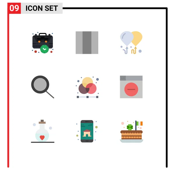 Pictogram Set Simple Flat Colors Web Graphic Fly Designer Creative — 스톡 벡터