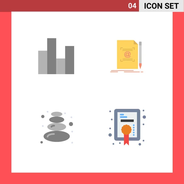 Editable Vector Line Pack Simple Flat Icons Bar Create Finance — Vector de stock