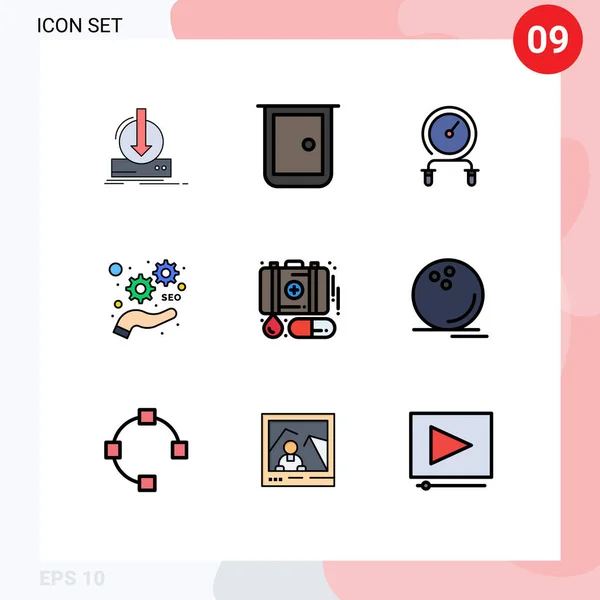 Stock Vector Icon Pack Line Signs Symbols Seo Development Home — 스톡 벡터