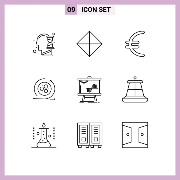 Icône Vectorielle Stock Paquet Signes Symboles Ligne Pour Données Affaires — Image vectorielle