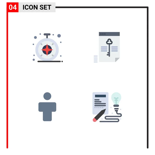 Icone Creative Segni Simboli Moderni Del Browser Maschio File Chiave — Vettoriale Stock