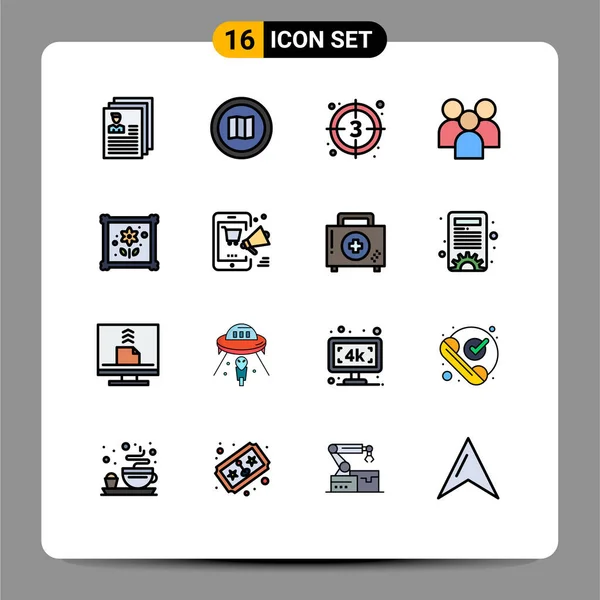 Creative Icons Modern Signs Symbols Management Employee Mapquest Video Movie — Stock Vector