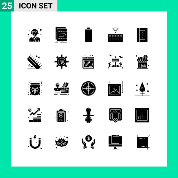 Creative Icons Modern Signs Symbols Athletics Type Sound Keys Hardware — Stock Vector